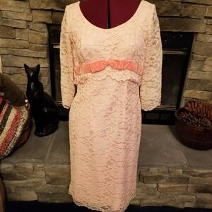 1960s Pink Lace Lilli Diamond of California Dress